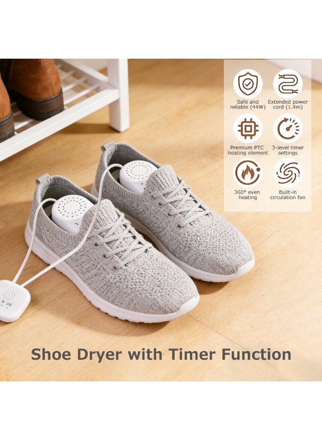 فورثكان مجفف أحذية كهربائي مع مؤقت محمول يعمل بتسخين USB لتدفئة الأحذية تجفيف سريع إزالة الرطوبة والقضاء على الروائح مناسب لمواسم الأمطار والسفر في الشتاء - Image 2